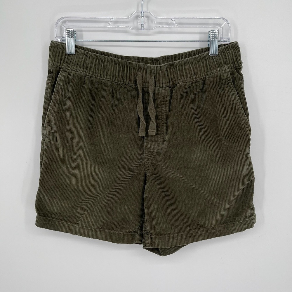 Original Use Men's Olive Green Corduroy Pockets‎ Carpenter Utility Shorts Size S